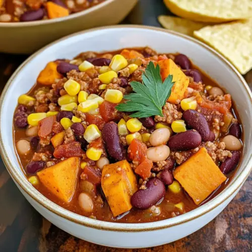 Chili sin carne vegetarisch – mit Süßkartoffel